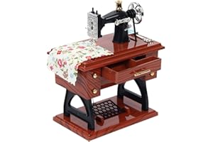 vismiles Vintage Music Box Mini Sewing Machine Mechanical Toy Home Table Decoration Gift