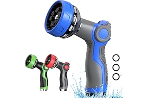 Hose Nozzle 10 Adjustable Patterns Garden Hose Nozzle Premium High Pressure Water Hose Nozzle with Thumb Control Design Hose 