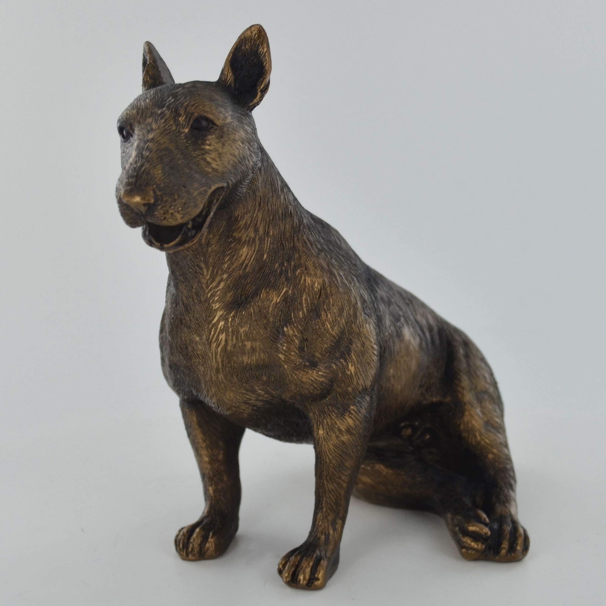 Prezents.com Bull Terrier Bronze Effect Statue Home Decor Pet Gifts Ideas H12cm