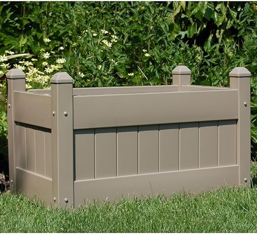 Amazon Com Dura Trel Inc Large Vinyl Planter Box Mocha Home Kitchen