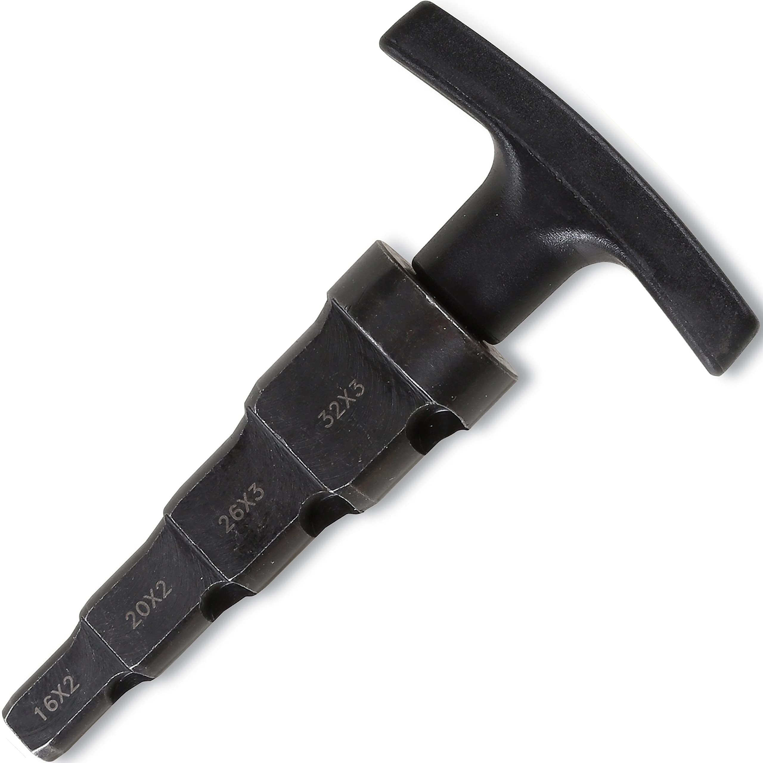 Beta 345C Calibrator for Multilayer Tubes Made of Hardened Steel with Wing Handle Made of Sturdy Plastic, Dimensions 16-20-26-32 mm, Extremely Robust, Made in Italy, Black