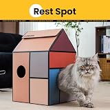 Conlun Cardboard Cat House with Scratching Board Catnip Medium view 4