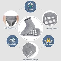 JAKIDAR 12 Pairs Baby Socks Cotton Crew Toddler