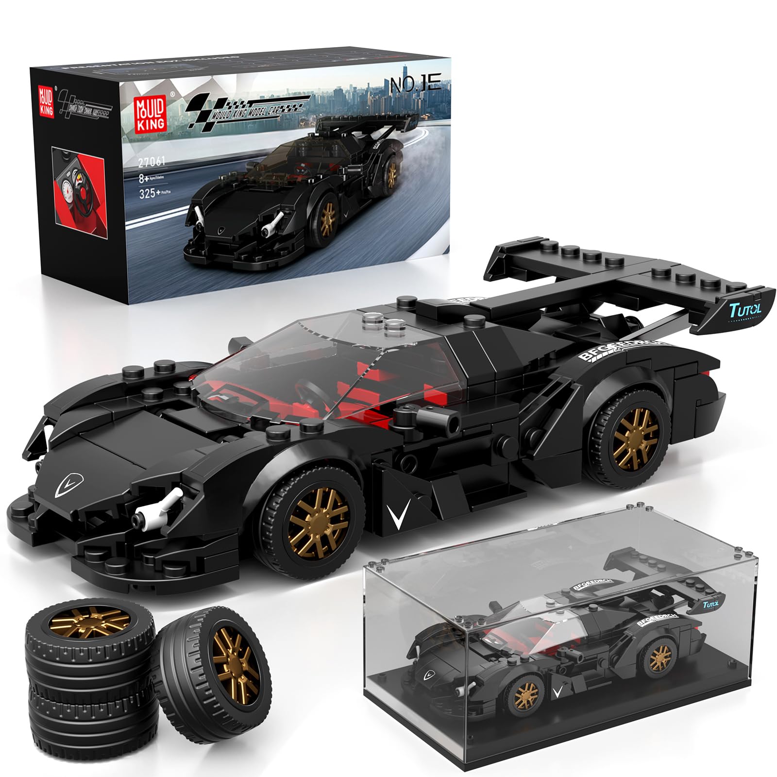Photo 1 of Mould King Speed Champion Car Toy Building Block, Sports Car Model Building Set with Display Casefor Boy 8+, Construction Toy Racing Kit for Adults