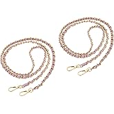uxcell 2Pcs Purse Chain Strap, 47" Iron Leather Bag Chain Strap Replacement with Buckles for Handbag Shoulder and Crossbody Bags(Purple, Gold)