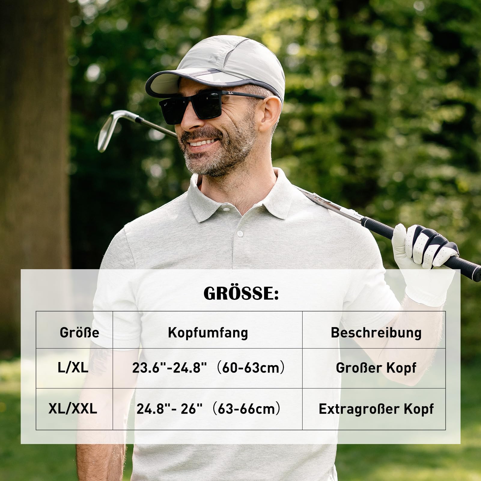 TOP-EX XL/XXL Baseball Cap Herren Atmungsaktiv Sports Running Kappe UV Schutz Basecap Sommer Golf Cap tx89056_Dunkelgrau XL Großer Kopf 6