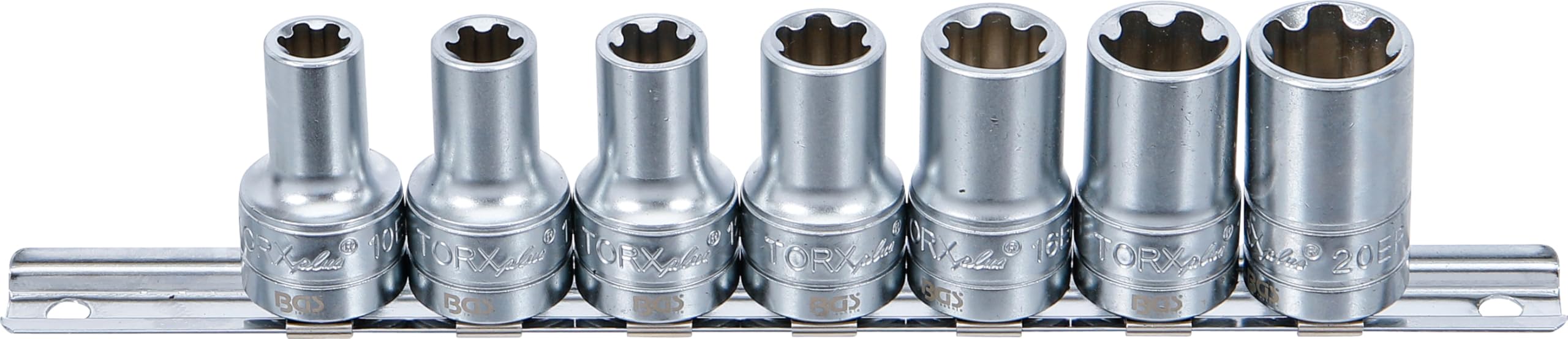 BGS 9587 | Socket Set, T-Star Plus (for Torx Plus) | 10 mm (3/8") Drive | 10EP - 20EP | 7 pcs.