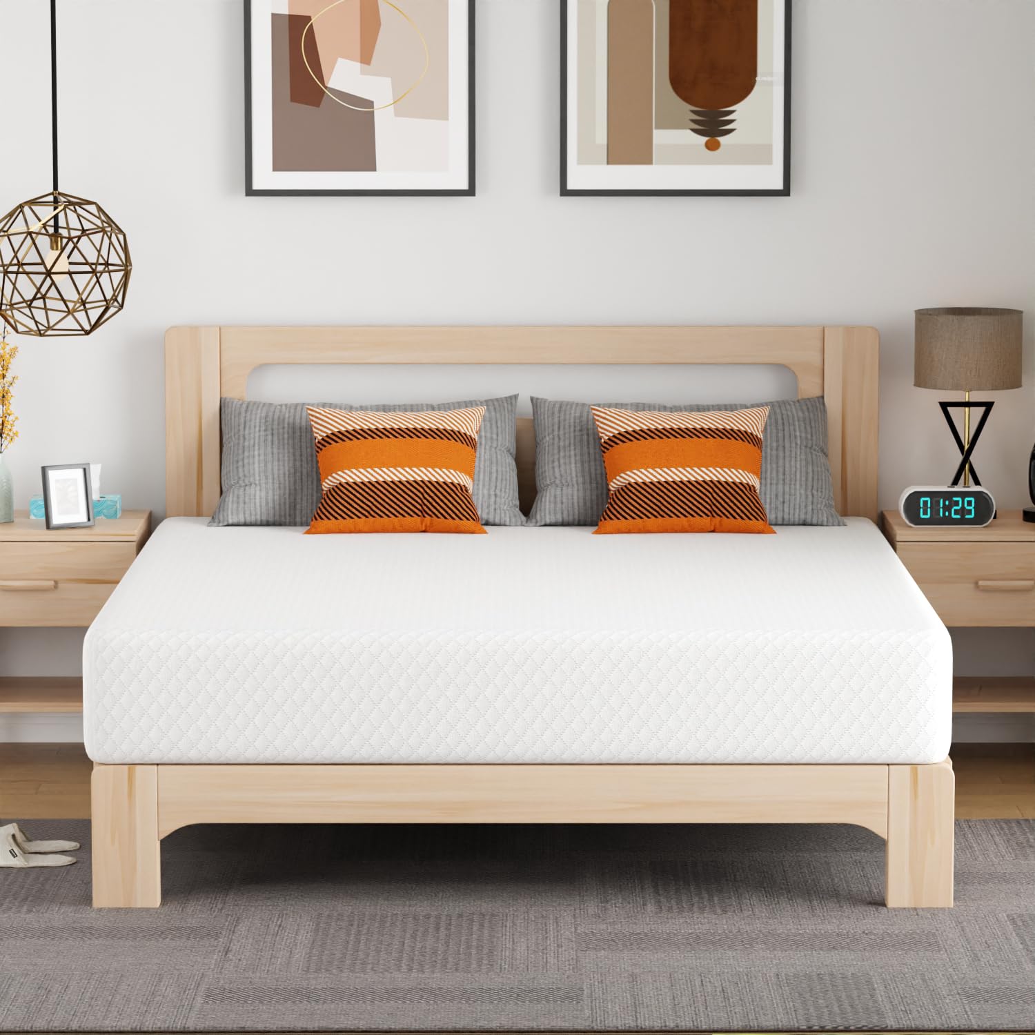 Photo 1 of PayLessHere 12 Inch Gel Memory Foam Mattress/Bed-in-a-Box/Medium Firm Mattress with Removable Cover Fiberglass Free Home Furniture CertiPUR-US Certified/Pressure Relieving (King)