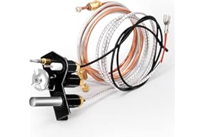 Hiorucet Natural Gas (NG) 69L17 Pilot Assembly Kit for Lennox Elite, IHP, Merit, Serefina, Superior, Astria Fireplaces, 69L1701, 904405, J4117 SIT Pilot Replacement Part with Thermocouple, Thermopile.