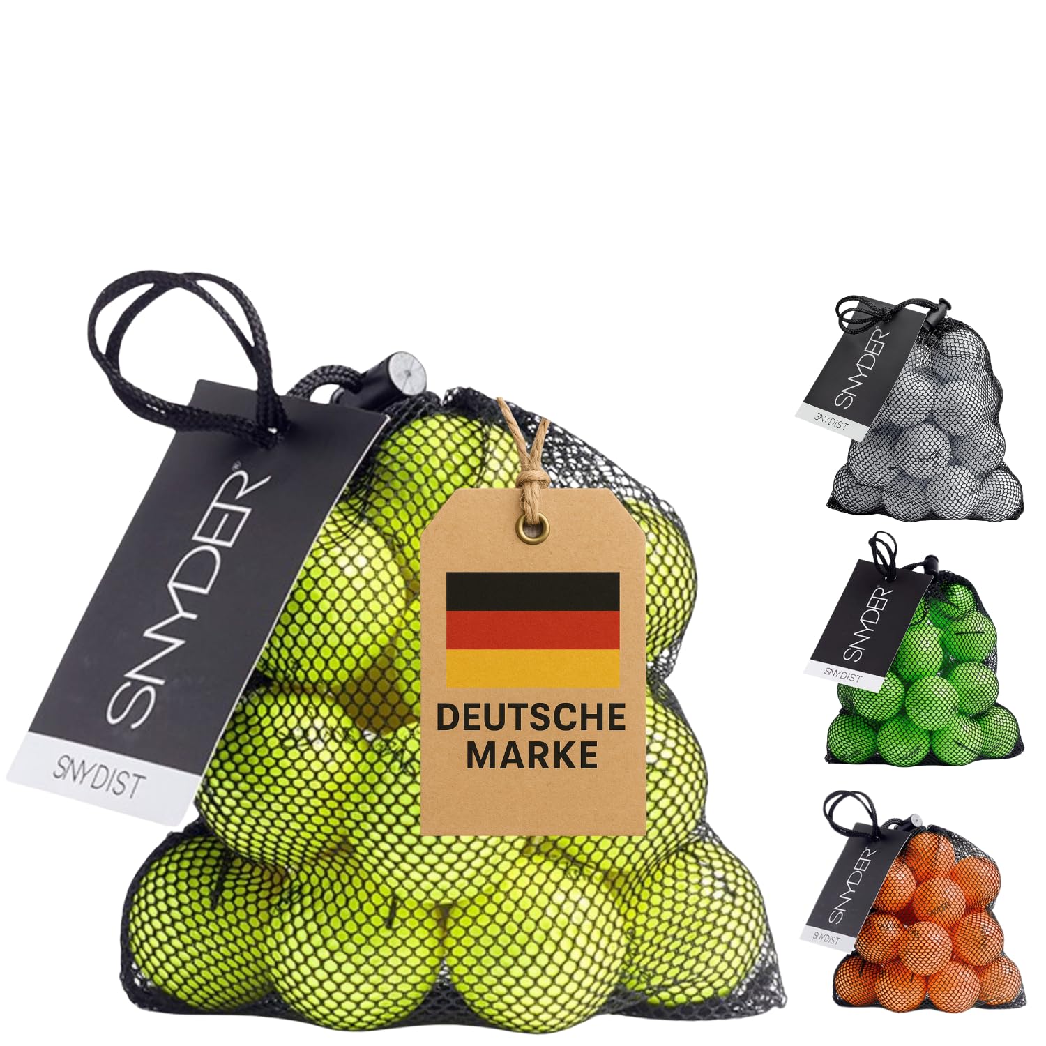 Snyder Distance Premium Golf Balls - Surlyn Cover, Golf Practice Balls, Long Strikes and Straight Trajectories, Distance-Focused, Professional Performance, Colored Golf Balls, 20 Pack, Neon Yellow