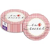 Two Sweet Strawberry Second Birthday - 32 Piece Disposable Party Supplies - Decorations for Berry 2nd Birthday Round Party Plates - Large 9" Paper Plates In Bulk