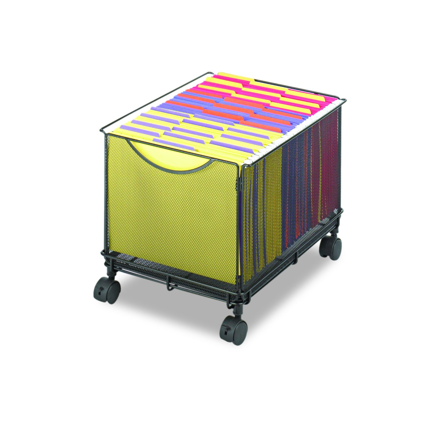 Safco Products 5211BL Onyx Mesh Rolling File Cube, Letter Size, Black