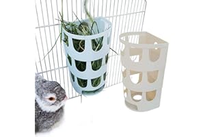 Hamiledyi Guinea Pig Hay Feeder，2Pcs Bunny Hanging Cage Manger Hay Holder Rack for Small Animal Chinchilla Guinea Pig Rat-（Random Color）
