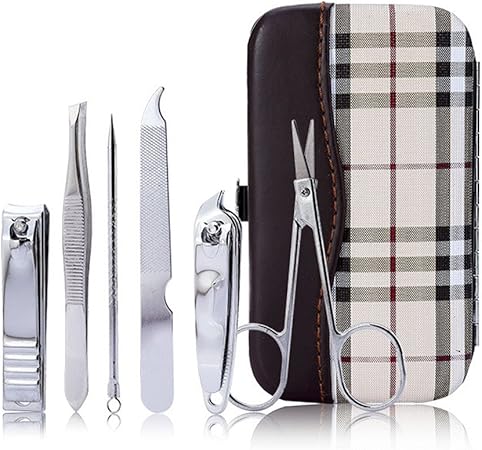 Amazon 爪切りセット ネイルケアセット７点セット ネイルケアセット グルーミングセット ネイリスト レディース メンズ 旅行 出張 爪の爪切り セット 爪切り 爪磨き 高級感 収納箱携帯 旅行用 贈り物 黒と白市松模様 ホームスマートフランチャイズ 爪切り 通販
