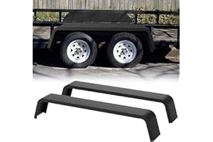 COZONY Trailer Fenders,2 Pack Tandem Axle Trailer Fenders Fit 13"-15" Tires,Heavy Duty Steel Double Axle Trailer Fenders Car Hauler Trailer,Cargo Trailer,Utility Trailer,Landscape Trailer Black