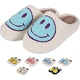 LEZIRTOI Retro Fuzzy Face Slippers for Women men， Womens Girls Cute Yellow the Lable Face House Slippers for Indoor Outdoor Pink/White/Black/Blue