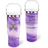 XUEHUAPIAOPIAO 30 oz Tumbler with Handle Flip Straw Leak Proof - You're Awesome Inspirational Birthday Gifts for Women Coworker Friends - 30oz Tumbler Travel Coffee Mug 30 Ounce Stainless Steel Cup