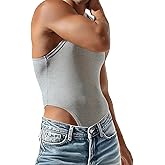 MIZOK Men's Ribbed Slimming Shapewear Racerback Bodysuit Leotard Compression One Piece Wrestling Singlet