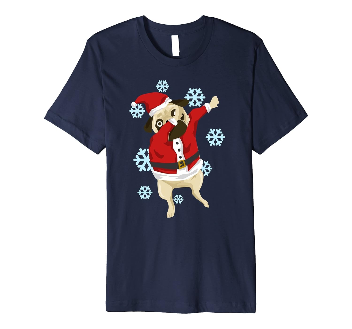 Dabbing Christmas Pug Funny Holiday Graphic Tshirt-ANZ