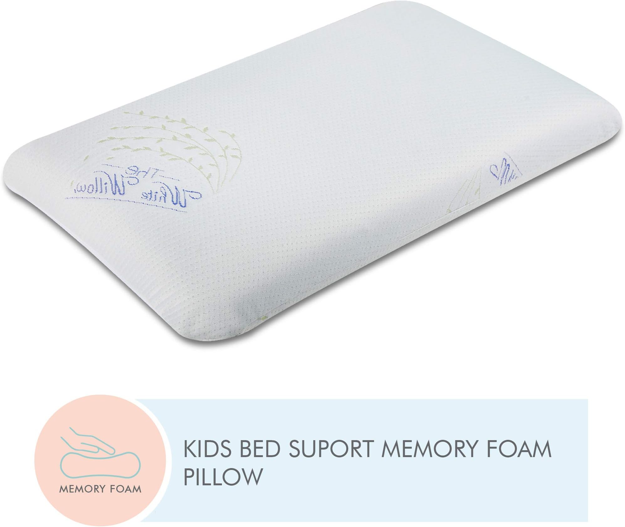 The White WillowThe White Willow Soft Memory Foam for Sleeping – for Ages 2 to 8 – Toddler Support with Cream Cover – Suitable for Boys & Girls