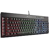 CORSAIR K55 RGB Gaming Keyboard - Quiet & Satisfying LED Backlit Keys - Media Controls - Wrist Rest Included &ndash; Onboard Macro Recording