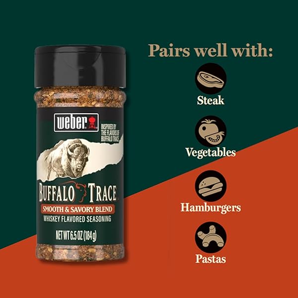 WEBER BUFFALO TRACE WHISKEY FLAVORED BBQ SEASONING, 6.5 OZ