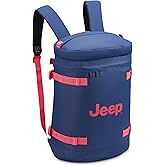 Jeep JS013C Cylindrical Laptop Travel Backpack, Navy