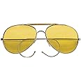 Rothco Aviator Air Force Style 58MM Sunglasses with Case, Yellow Lenses