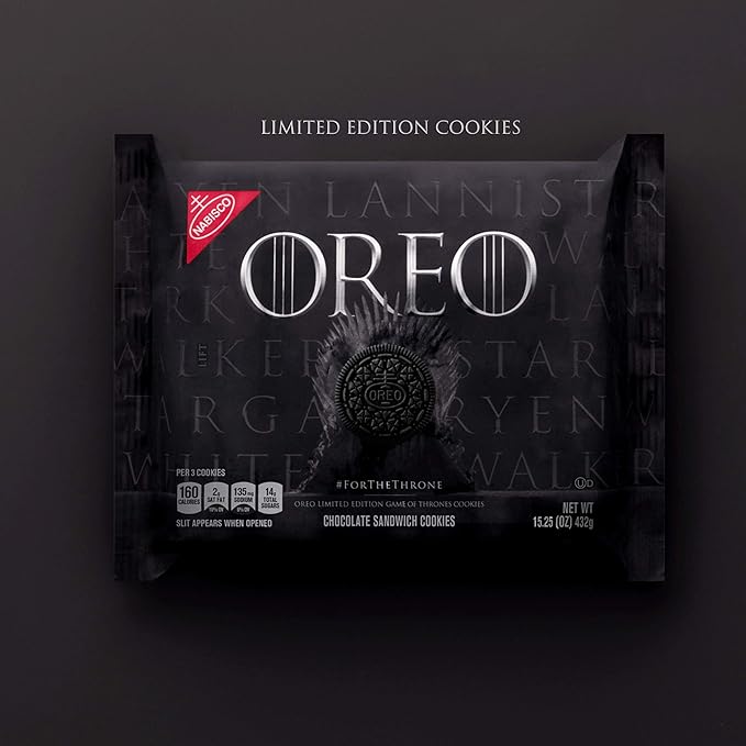Oreo Limited Edition Game Of Thrones Themed Classic Chocolate Sandwich Cookies 15 25 Oz Package 1 Pack Amazon Com Grocery Gourmet Food