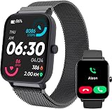 TOOBUR Smart Watch Men Women Alexa Call IP68 Waterproof 1.8" Heart Rate iOS