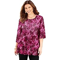 トップス Catherine Catherines Women's Plus Size Easy Fit 3/4-Sleeve Scoopneck Tunic