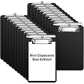 TANEMUDO 27-Pack Mini Clipboards – 6x9 Inch Colorful Plastic Memo Boards With Pen Holder