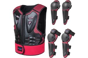 DBAOXIAOMU Kids Motocross Vest for Dirt Bike ATV Skateboard,Children Body Armor Protection with Knee Pads Eblow Pads for Cycling Skating