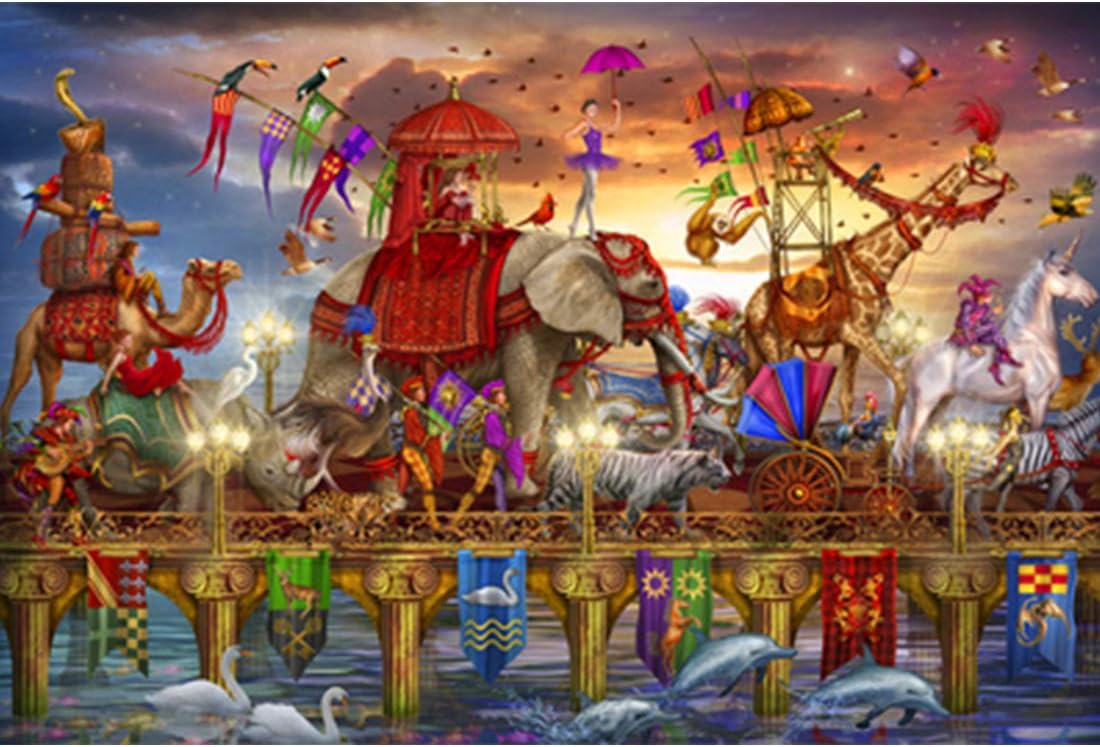 LL dawn IQ Challenge Jigsaw Puzzle 500/1000/1500/2000/3000/4000/5000 Pieces Circus Wooden Puzzle Children's Educational Toys,3000PCS