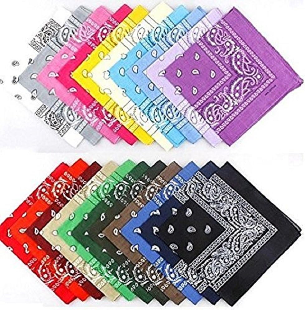 12 x Color Paisley Bandana's Biker Girl Headwear/Hair Bands Scarf Neck Wrist Wrap Head Band