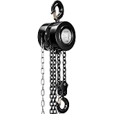 SPECSTAR Hand Chain Hoist 2 Ton 4400 Lbs Capacity 10 Feet with 2 Hooks | Heavy Duty Manual Chain Fall for Warehouse Building Automotive Machinery Black