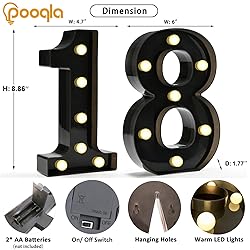 Pooqla Decorative Led Light Up Number