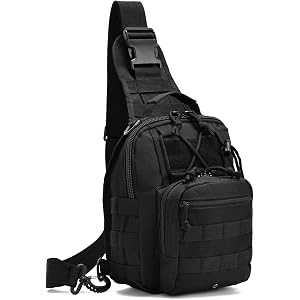 aYrap Tactical Sling Bag for Men, Small Shoulder Crossbody Bag Chest Pack Mini Sling Backpack for Traveling, Trekking, Campin