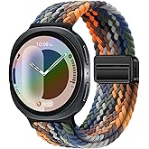 Sport Magnetic Bands Compatible with Samsung Galaxy Watch 8 Band 40mm 44mm/Galaxy Watch 8 Classic 46mm/Galaxy Watch Ultra/Ultra (2025) Band 47mm,Stretchy Nylon Braided Strap Wristband for Women Men