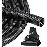 CrocSee 25ft - 3/4 inch Flame Retardant Split Wire Loom Tubing with Installation Tool - Flexible Wire Covers Cord Protectors 