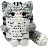 Zelaxeyi Mini Crochet Cats Gifts for Cat Lovers, Positive Crochet Animals, Inspiring Mini Cute Cats Decor Gifts for Best Friends