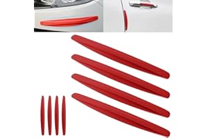 ANLINKSHINE 8 Packs Anti-Collision Patch Car Bumper Guard Strip Anti-Scratch Bumper Protector Trim Universal Rear Bumper Protector Car Door Edge Guards Car Side Door Edge Guards Protector (Red)