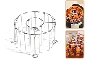 FOTN 2025 New Air Fryer Grill Skewer Rack, Stainless Steel BBQ Kabob Set, 30 Vertical Meat Skewers with Round Hanging (1)