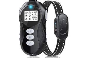 DDZ Dog Shock Collar with Remote Control - Shock Collar for Dogs IPX7 Waterproof Dog Training Collar with Beep Vibration Static Flashlight Long-Lasting Battery Safe Training for Dogs 10–120 lbs Blk
