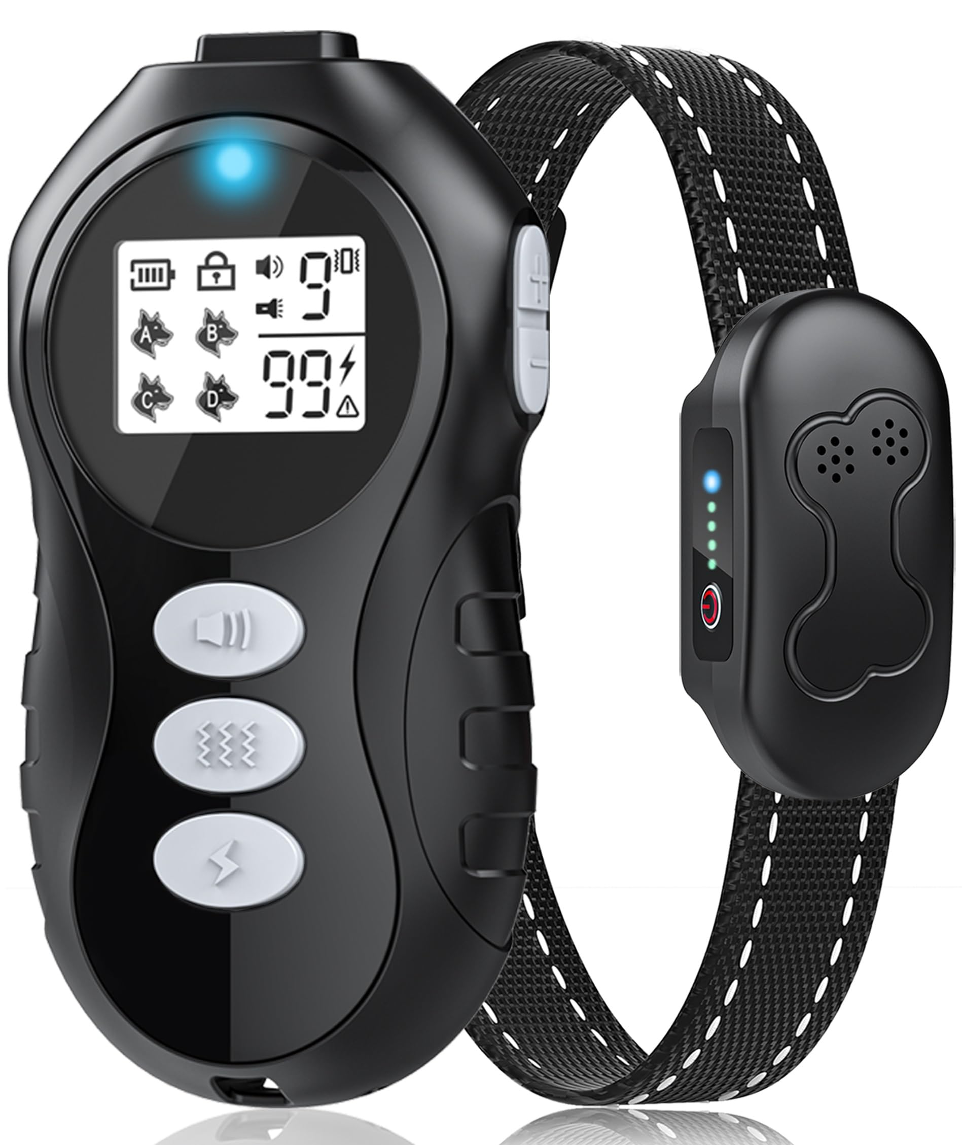 Photo 1 of Dog Shock Collar with Remote Control - Shock Collar for Dogs IPX7 Waterproof Dog Training Collar with Beep Vibration Static Flashlight Long-Lasting Battery Safe Training for Dogs 10–120 lbs Blk