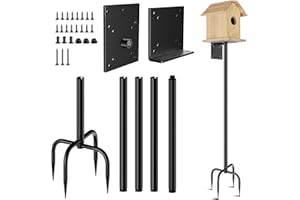 YALINKA Bird Feeder Pole for Outdoors, 79 Inch New Upgraded Hummingbird House Pole Mount Kit, Adjustable Heavy Duty Bird Feeder Stand for Outside Garden Yard Decor (Black)