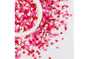 JOYVITAS Sweet Mini Heart Sprinkles Sugar, 150g/5.29oz, Valentines Love Sprinkles for Cupcake Decorating, Mix Edible White Pink and Red Candy, Cookie, cookie eyeballs, Wedding Party Supplies