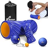 Sportneer 4 in 1 Foam Roller Set: Dual Textures Foam & Foot Roller, Stringed Lacrosse Ball, Muscle Set for Whole Body Release