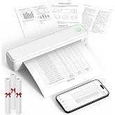 KNAON Inkless Portable Printer, Bluetooth Printing for Travel, 8.5x11 | Wireless Bluetooth Small Printer for Travel &amp; Office &amp; Home Use, Includes 3 rolls, Compatible with Phone, Tablet &amp; Laptop