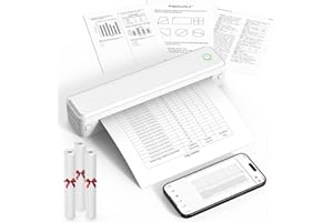 KNAON Bluetooth Thermal Printer, Portable Printer Wireless for Travel,Office&School, Includes 3 Rolls Paper – Supports US Letter,A4 Thermal Paper, Inkless Printing, Compatible with iOS,Android&Laptops